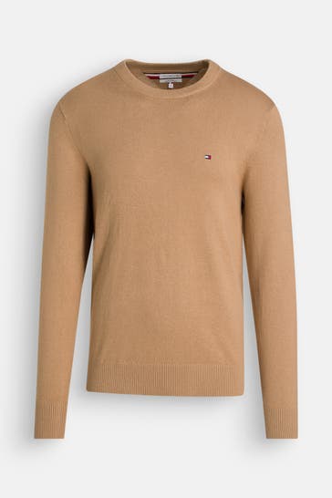 TOMMY HILFIGER Strickpullover hellbraun