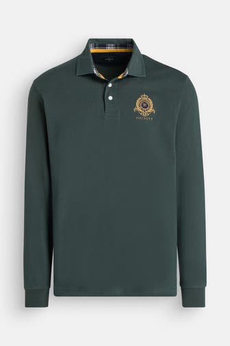 HACKETT Langarmpolo dunkelgrün
