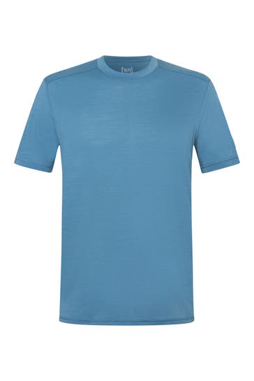 SUPER.NATURAL Wollmix-T-Shirt graublau