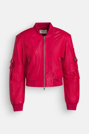GESTUZ Leder-Blouson rot