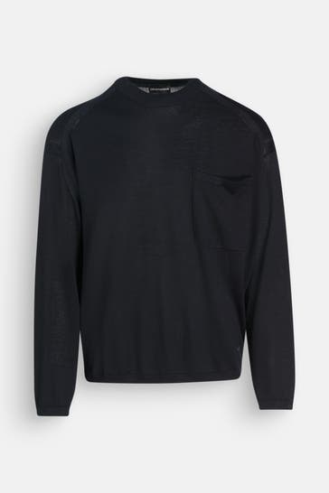 EMPORIO ARMANI Wollmix-Pullover nachtblau
