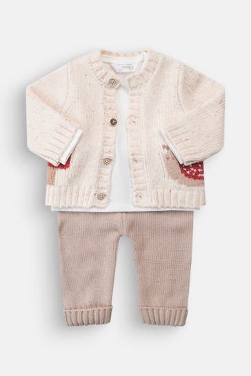 MAYORAL Set: Longsleeve, Leggings & Strickjacke