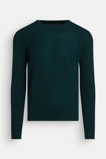 ROBERTO COLLINA Wollpullover dunkelgrün