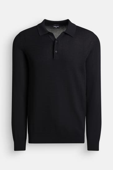 STRELLSON Langarm-Polo schwarz