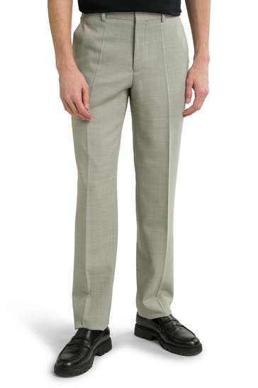 BOSS Wollmix-Stoffhose 'Leon' graugrün