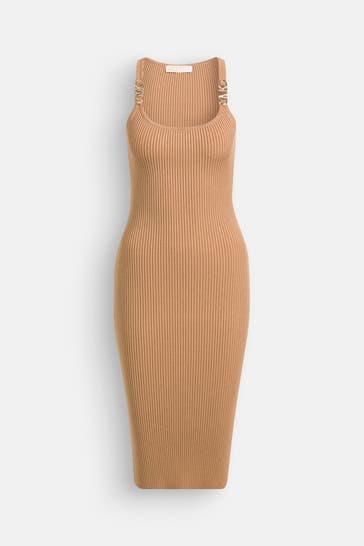 MICHAEL MICHAEL KORS Strickkleid 'Empire' hellbraun