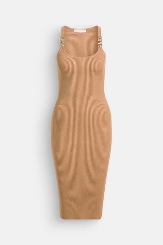 MICHAEL MICHAEL KORS Strickkleid 'Empire' hellbraun
