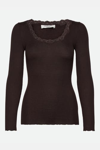 ROSEMUNDE Seidenmix-Longsleeve 'Babette' dunkelbraun