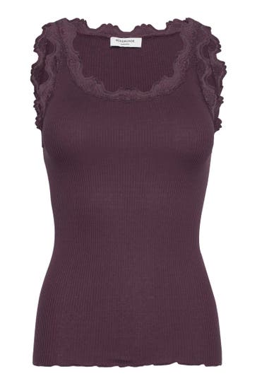 ROSEMUNDE Seidenmix-Top aubergine