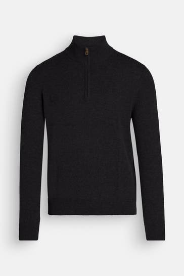 SUPERDRY Black knitwear half-zip sweater