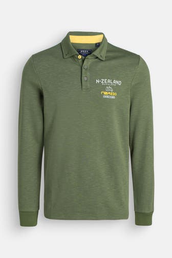 NEW ZEALAND AUCKLAND Langarm-Polo 'Towngrove' oliv