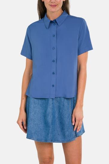 MARC O'POLO DENIM Casual-Bluse azurblau