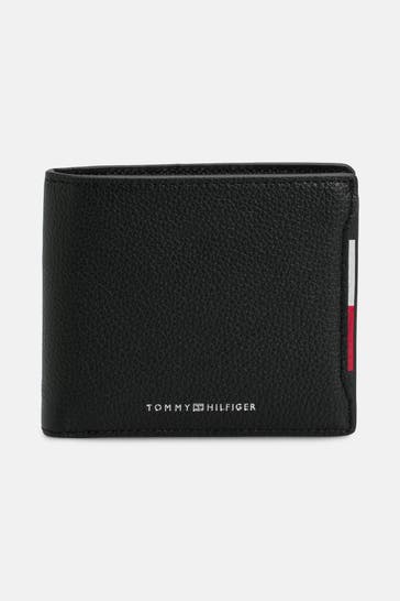 TOMMY HILFIGER Ledergeldbörse schwarz