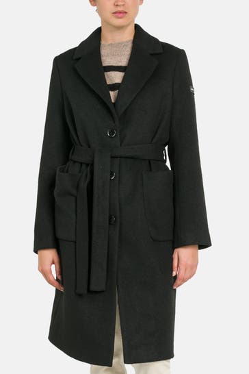 FRIEDA & FREDDIES NY Black woollen blend coat