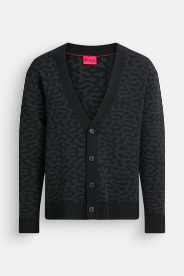 HUGO Strickjacke dunkelgrau