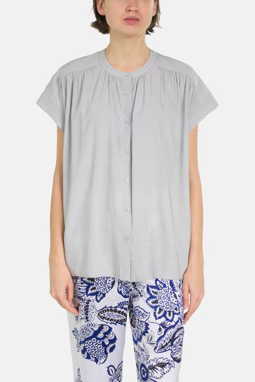 HERZENSANGELEGENHEIT Seidenmix-Bluse blaugrau