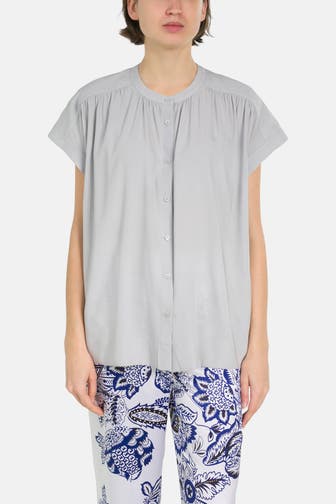 HERZENSANGELEGENHEIT Seidenmix-Bluse blaugrau