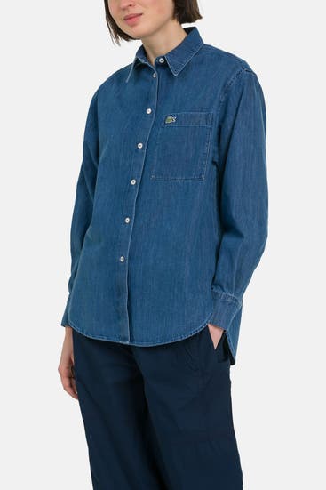 LACOSTE - Jeansbluse blau