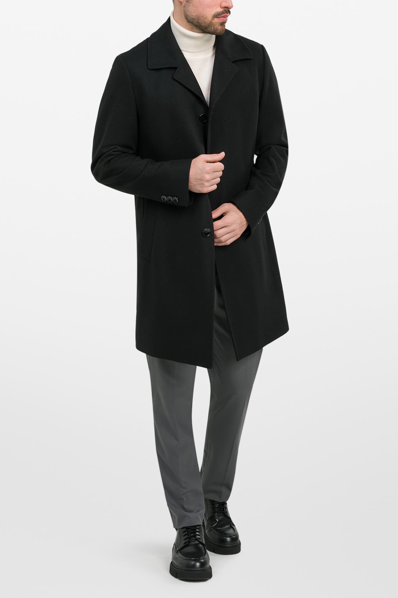 BOSS Wollmix-Mantel schwarz, Bild 1