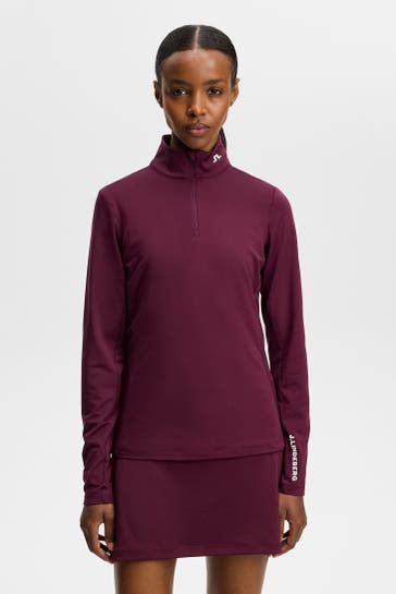 J.LINDEBERG 'Tour Tech' burgundy Half-Zip Sweater