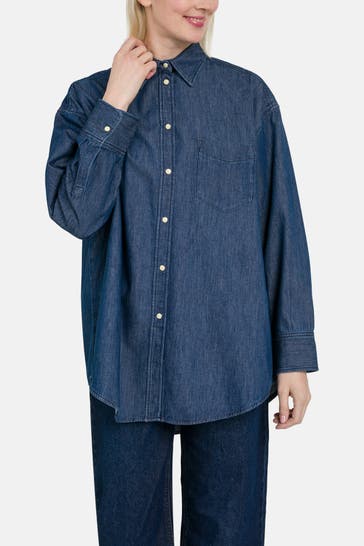 GANT Jeansbluse dunkelblau