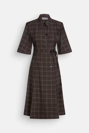GANNI Blusenkleid kariert