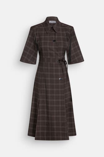 GANNI Blusenkleid kariert