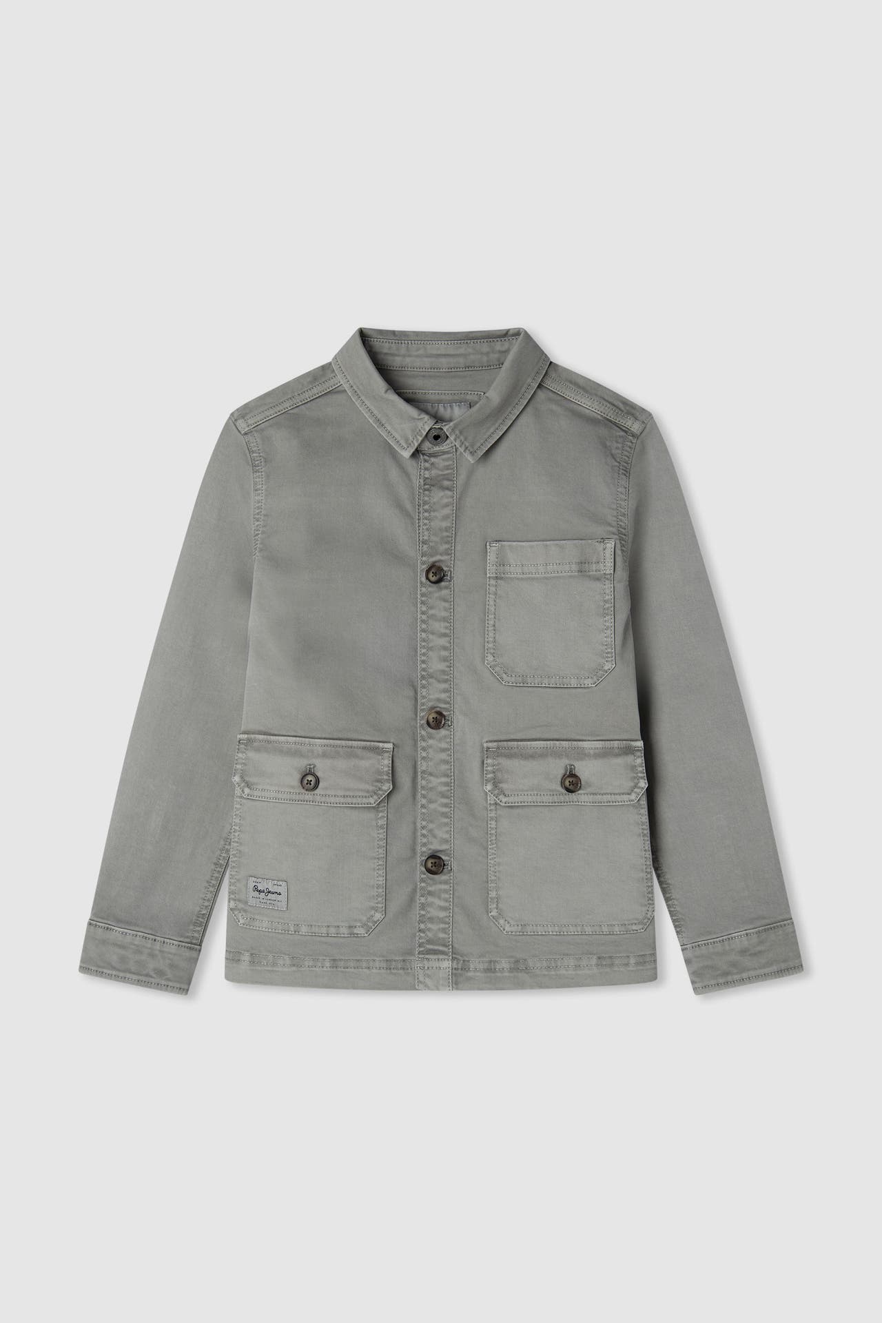 PEPE JEANS Overshirt 'Melbert' hellgrau, Bild 1
