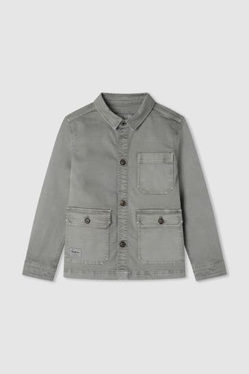 PEPE JEANS Overshirt 'Melbert' hellgrau