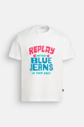 REPLAY T-Shirt '38aug' weiß
