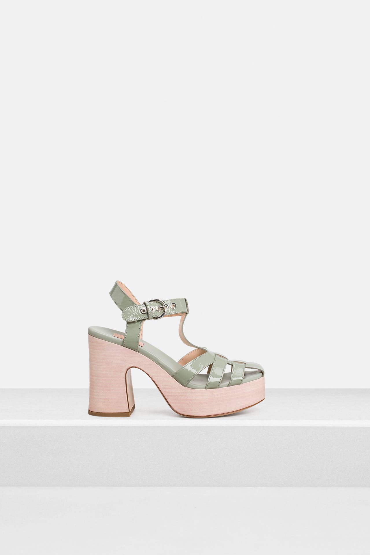 AGL Plateau-Sandalen graugrün, Bild 1