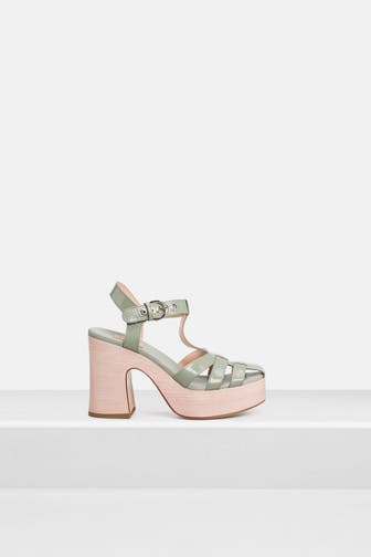 AGL Plateau-Sandalen graugrün