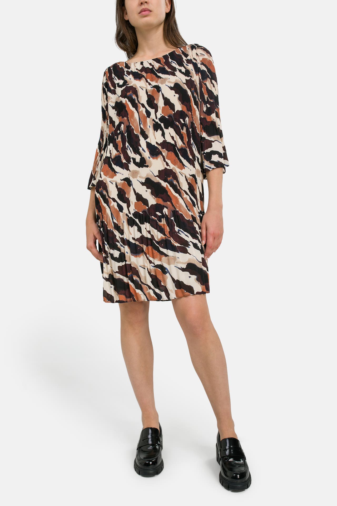 S.OLIVER BLACK LABEL Plissee-Kleid animal gemustert, Bild 1