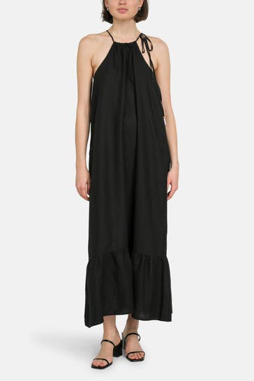 REPLAY Leinenmix-Kleid schwarz