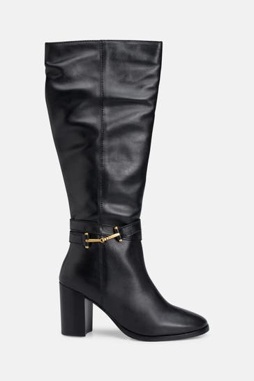TED BAKER Leder-Stiefel 'Aryana' schwarz