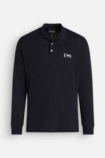 EMPORIO ARMANI - Langarm-Polo schwarzblau