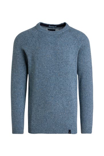 COLOURS & SONS Wollmix-Pullover 'Donegal' taubenblau