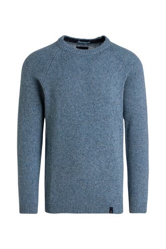 COLOURS & SONS Wollmix-Pullover 'Donegal' taubenblau