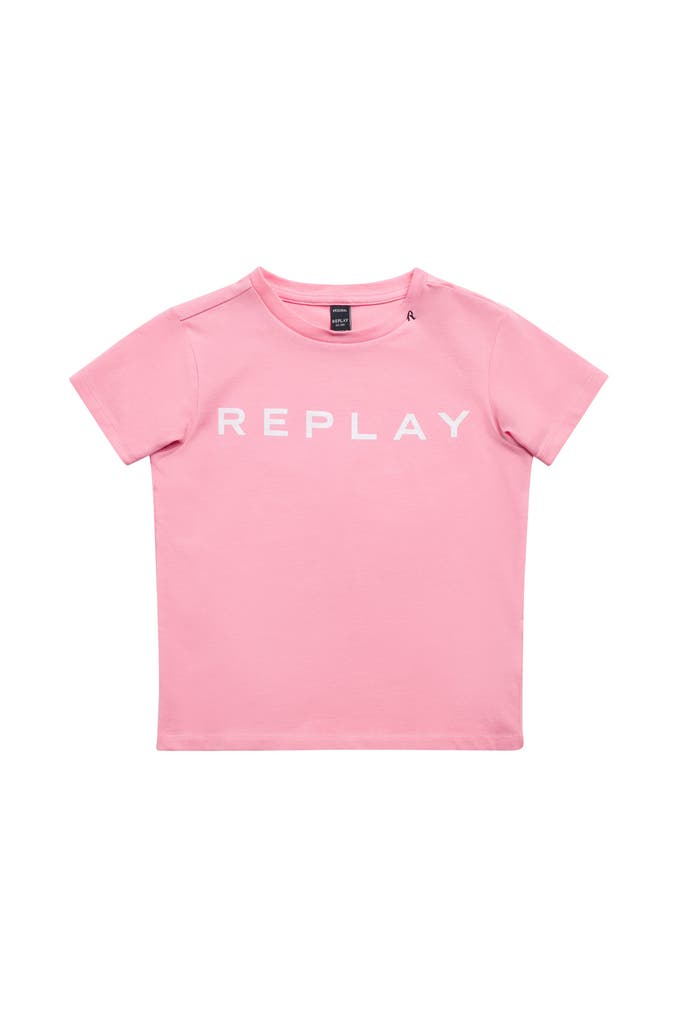 T-Shirt Donna Replay In Cotone Supima Piece Dyed, Qualità Alta Con Etichetta Rosa