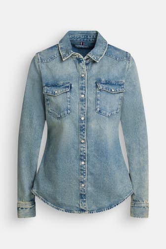 TOMMY HILFIGER Jeansbluse blau