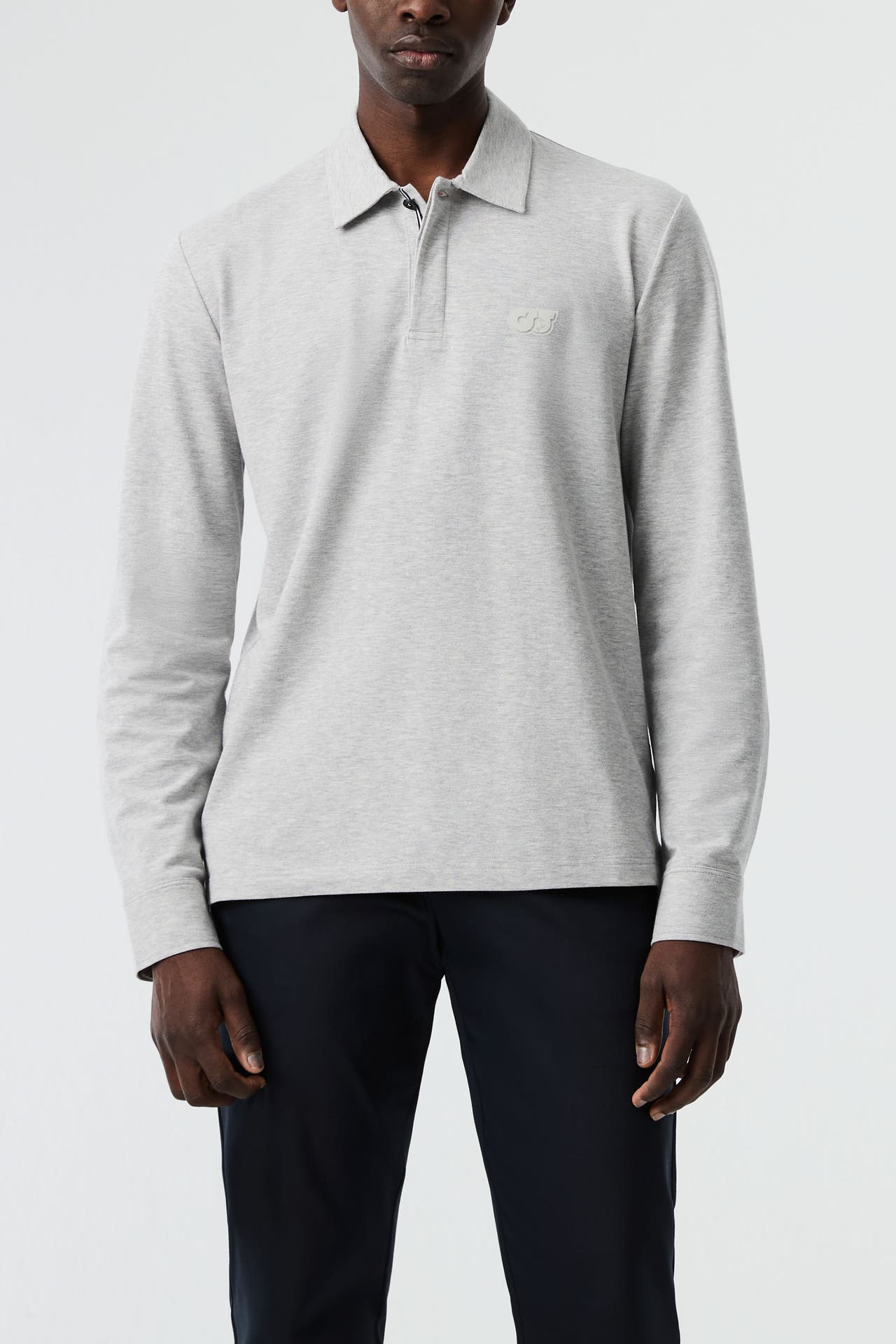 ALPHATAURI Langarm-Polo hellgrau, Bild 1