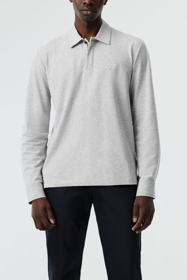 ALPHATAURI Langarm-Polo hellgrau