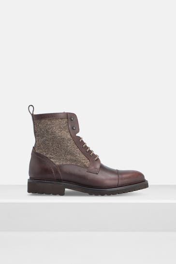 CORDWAINER Dark brown laced-up boots