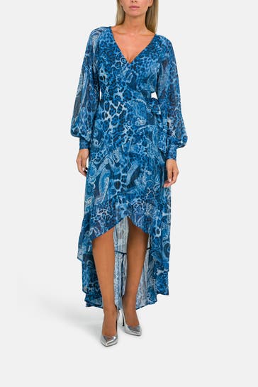 GUESS Wickelkleid 'Bahia' mehrfarbig gemustert