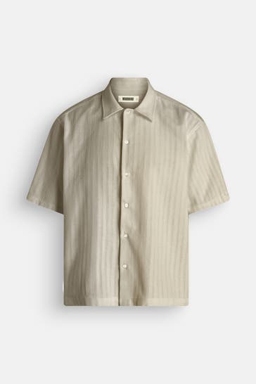 WOODBIRD Kurzarmhemd 'Wang Chuke' pastellgrün