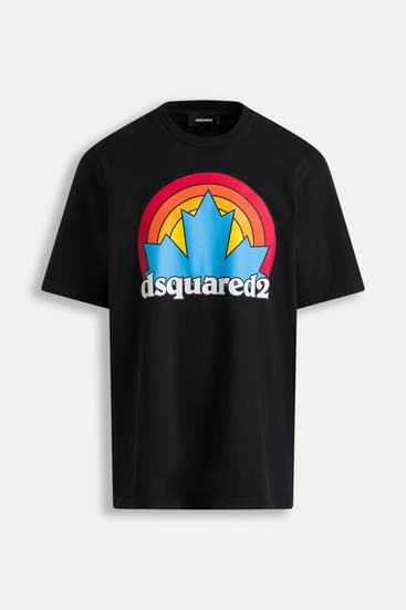 DSQUARED2 - T-Shirt 'Sunset Leaf' schwarz