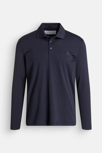 BALDESSARINI Langarm-Polo 'Pino' schwarzblau