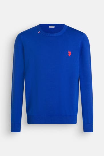 U.S. POLO ASSN. Strickpullover 'Jim' blau