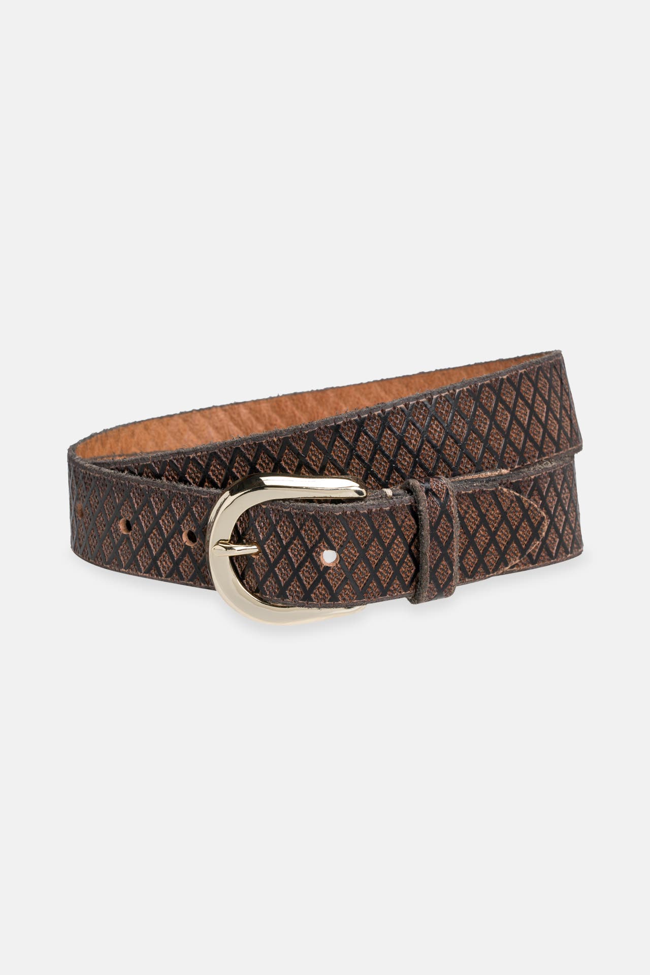 B.BELT Leder-Gürtel braun gemustert, Bild 1