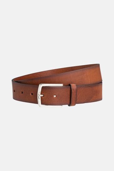 B.BELT Leder-Gürtel cognac